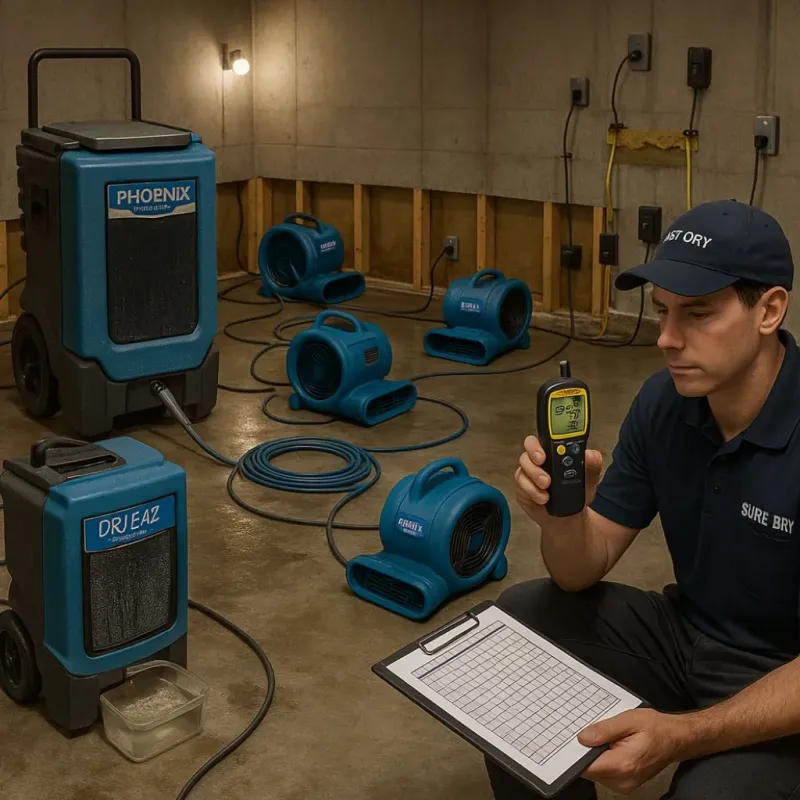 Structural Drying and Dehumidification process in Adair County, IA